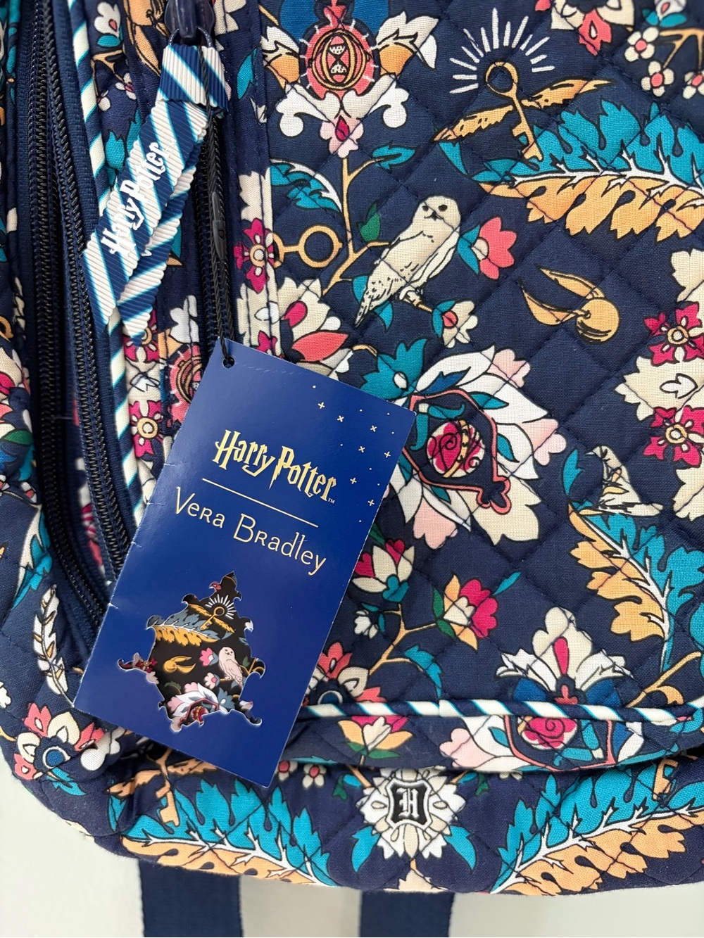 NWT Harry Potter x Vera Bradley Sling Backpack Home to Hogwarts pattern New
